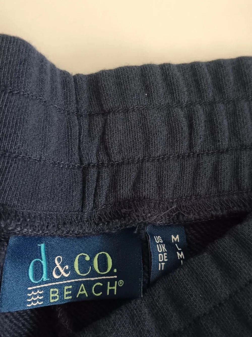 Denim & Co. Beach REG Tideline Terry Crop Pants with Pockets, Navy Sz M a725874